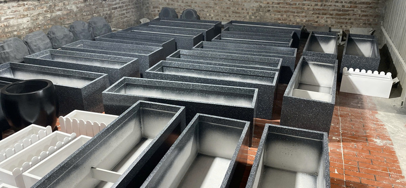 Chậu theo thiết kế, chậu cong
